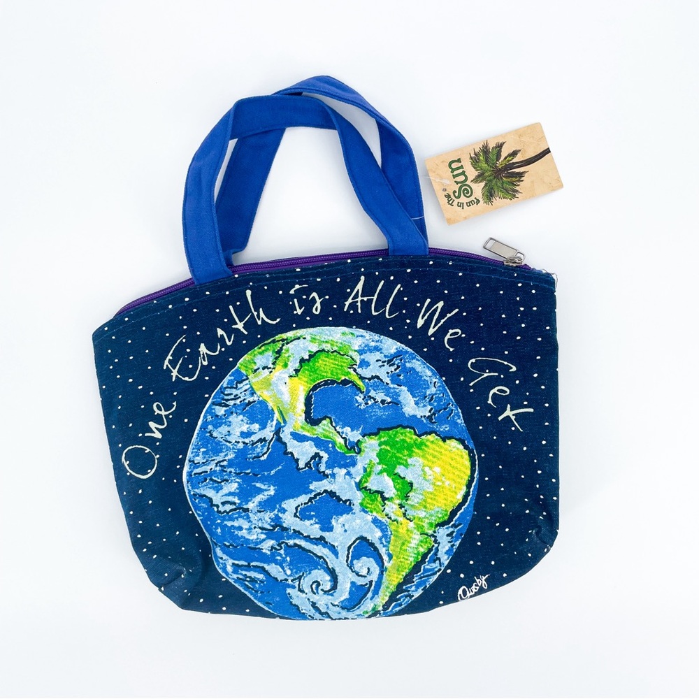 ☀️ 3/$25 NWT Fun in the Sun “One Earth is All We Get” Canvas Tote Handbag